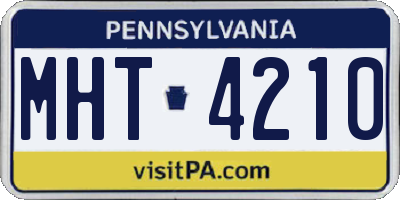 PA license plate MHT4210