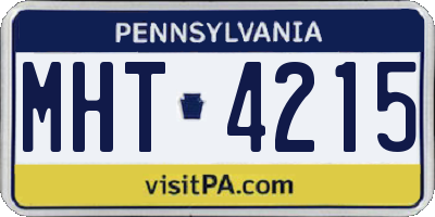 PA license plate MHT4215