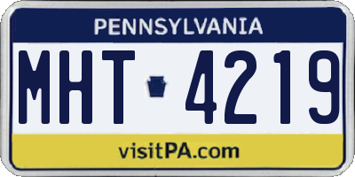 PA license plate MHT4219