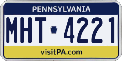 PA license plate MHT4221