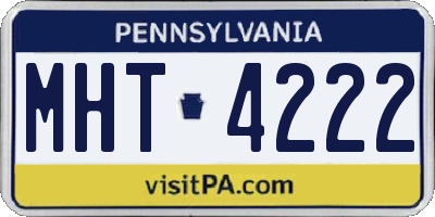 PA license plate MHT4222