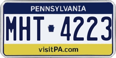 PA license plate MHT4223