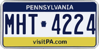 PA license plate MHT4224