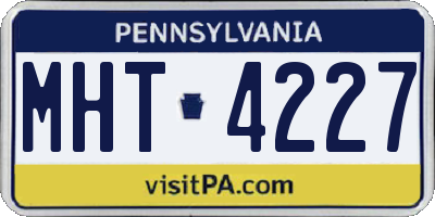 PA license plate MHT4227
