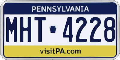 PA license plate MHT4228