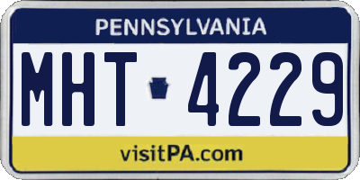 PA license plate MHT4229