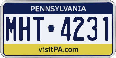 PA license plate MHT4231