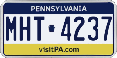 PA license plate MHT4237