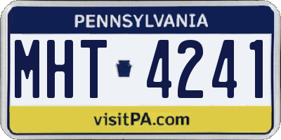 PA license plate MHT4241