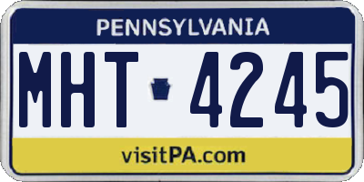 PA license plate MHT4245