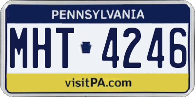 PA license plate MHT4246