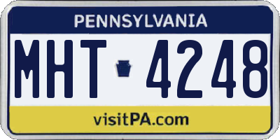 PA license plate MHT4248