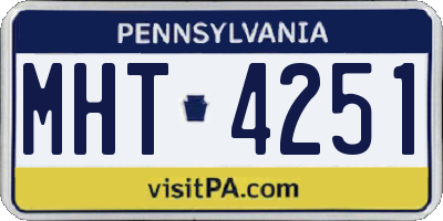 PA license plate MHT4251