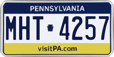 PA license plate MHT4257