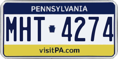 PA license plate MHT4274