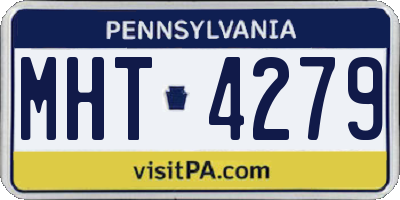 PA license plate MHT4279