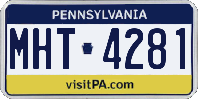 PA license plate MHT4281