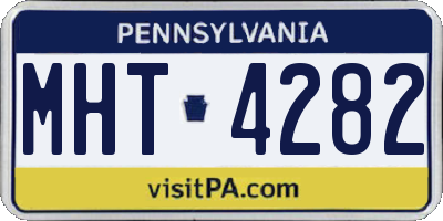 PA license plate MHT4282