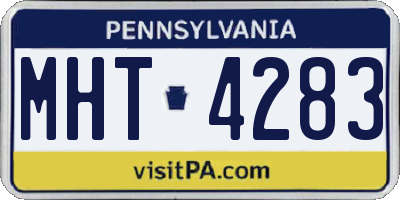 PA license plate MHT4283
