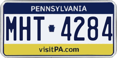 PA license plate MHT4284