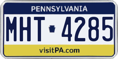 PA license plate MHT4285
