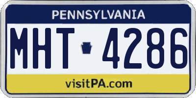 PA license plate MHT4286