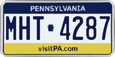 PA license plate MHT4287