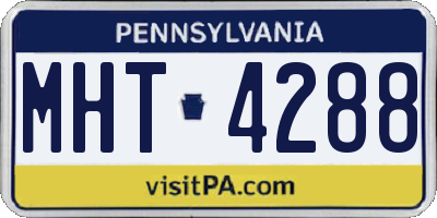 PA license plate MHT4288