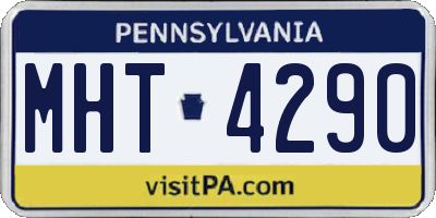 PA license plate MHT4290