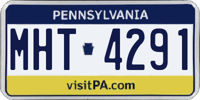PA license plate MHT4291