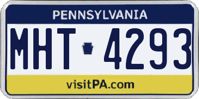 PA license plate MHT4293