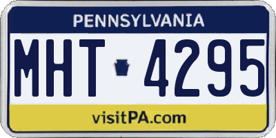 PA license plate MHT4295