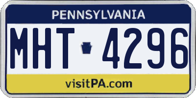 PA license plate MHT4296