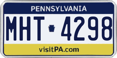 PA license plate MHT4298