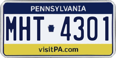 PA license plate MHT4301