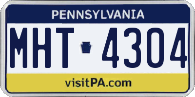 PA license plate MHT4304