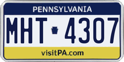 PA license plate MHT4307