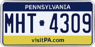 PA license plate MHT4309
