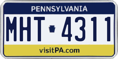 PA license plate MHT4311