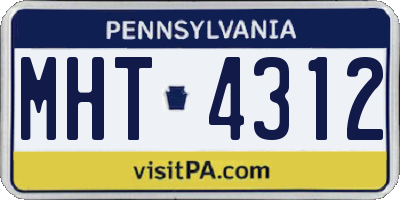 PA license plate MHT4312