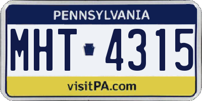 PA license plate MHT4315