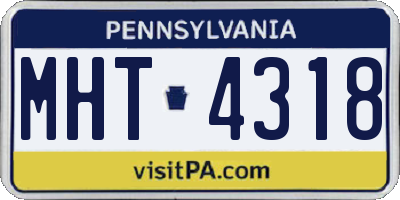 PA license plate MHT4318