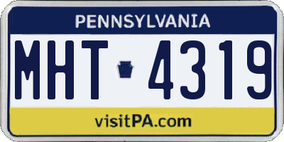 PA license plate MHT4319