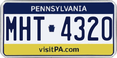PA license plate MHT4320