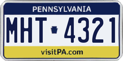 PA license plate MHT4321