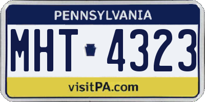 PA license plate MHT4323