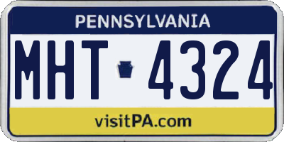 PA license plate MHT4324