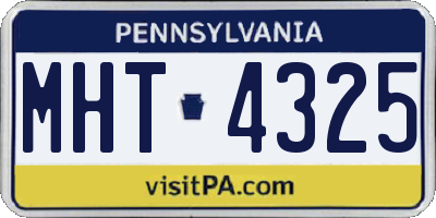 PA license plate MHT4325
