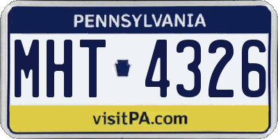 PA license plate MHT4326