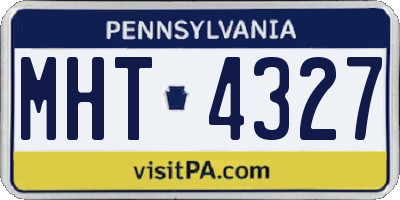 PA license plate MHT4327